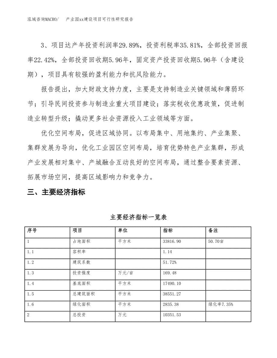 (投资10351.53万元，51亩）产业园xxx建设项目可行性研究报告_第5页