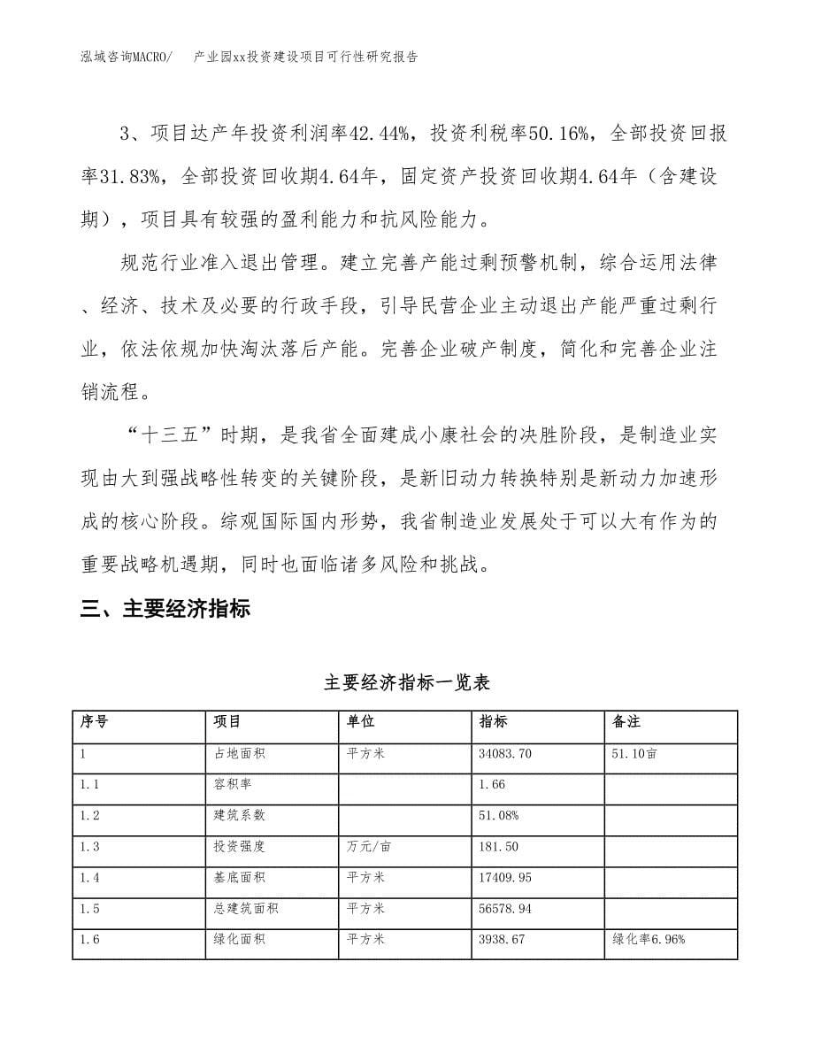 (投资11714.63万元，51亩）产业园xx投资建设项目可行性研究报告_第5页