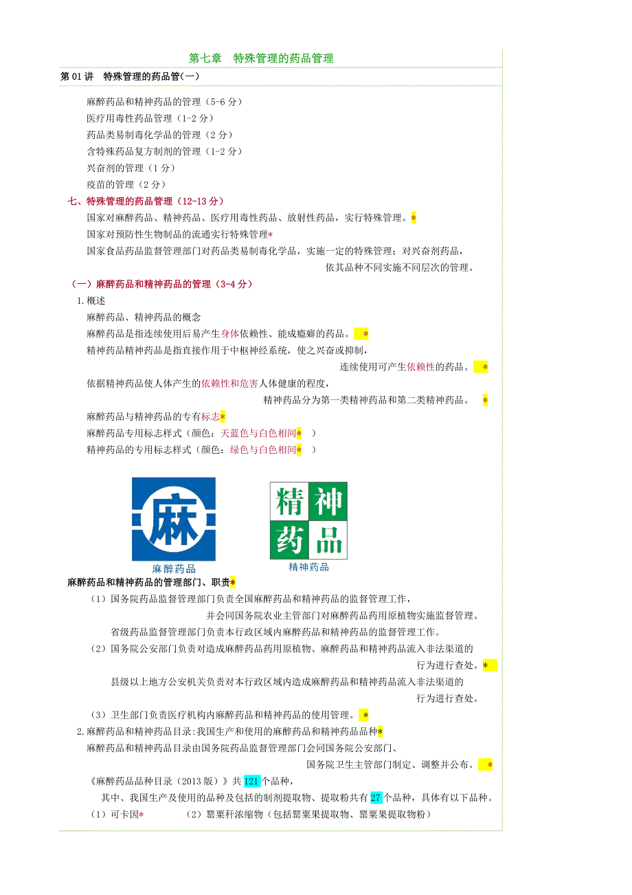 药事管理讲义07特殊管理的药品管理.doc_第1页