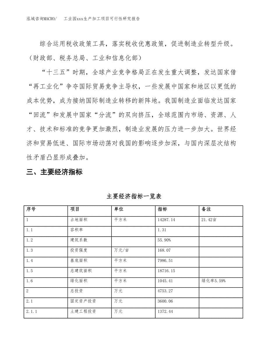 (投资4753.27万元，21亩）工业园xx生产加工项目可行性研究报告_第5页