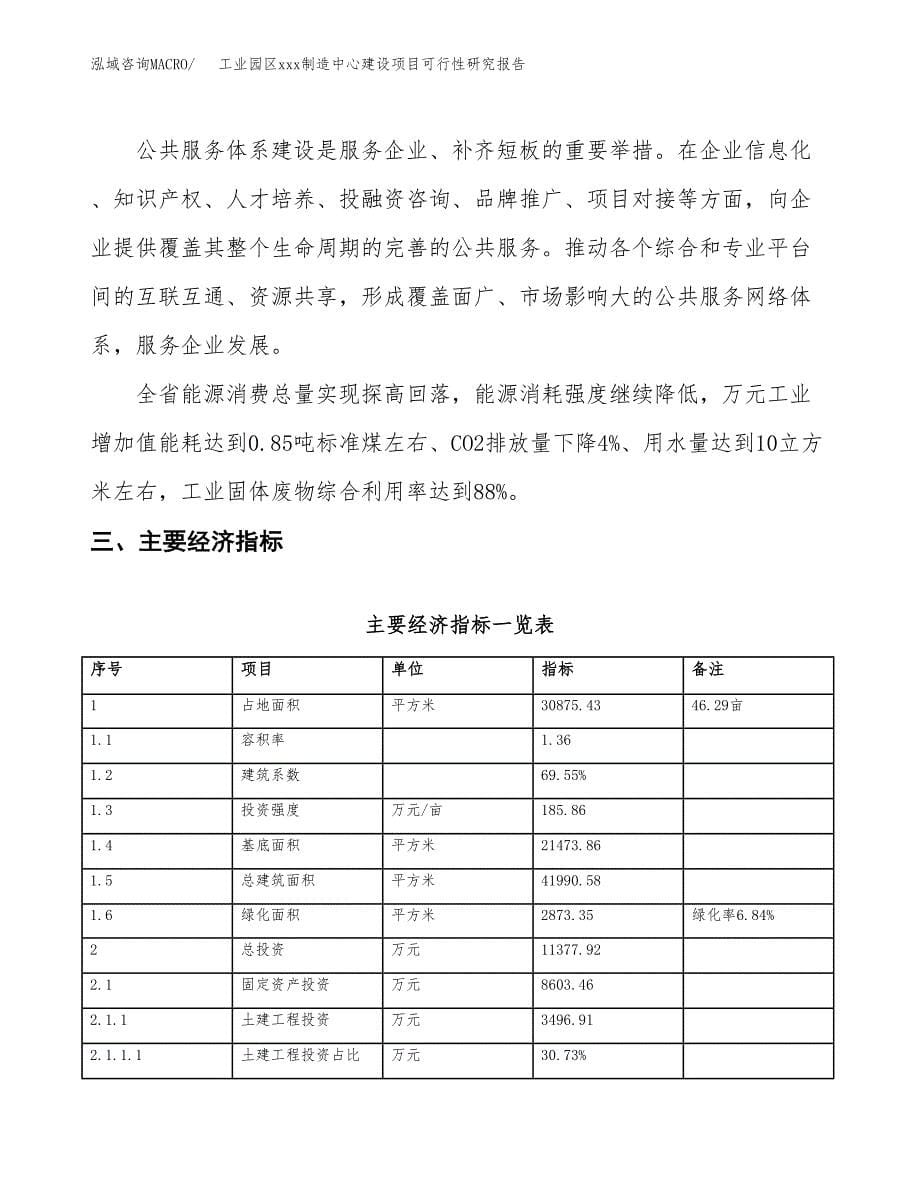 (投资11377.92万元，46亩）工业园区xx制造中心建设项目可行性研究报告_第5页