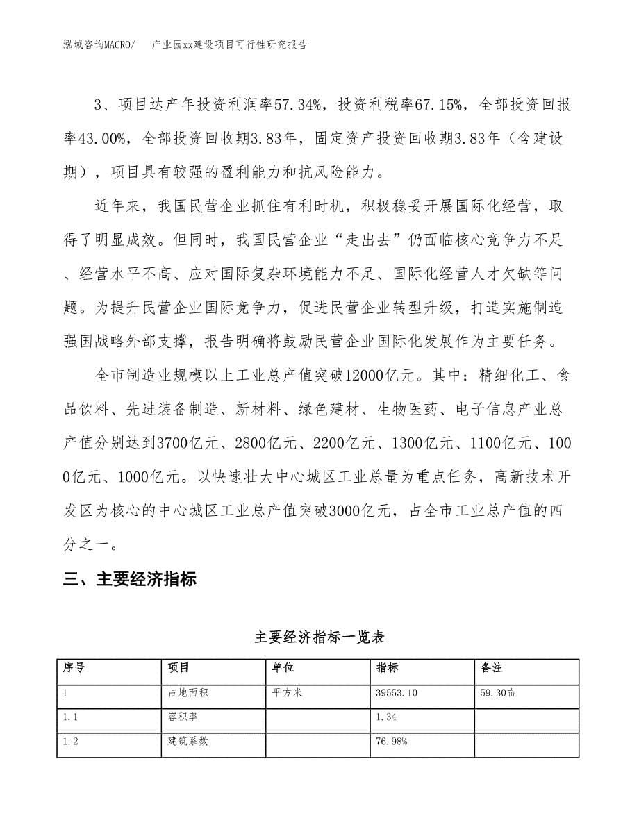 (投资16627.33万元，59亩）产业园xxx建设项目可行性研究报告_第5页