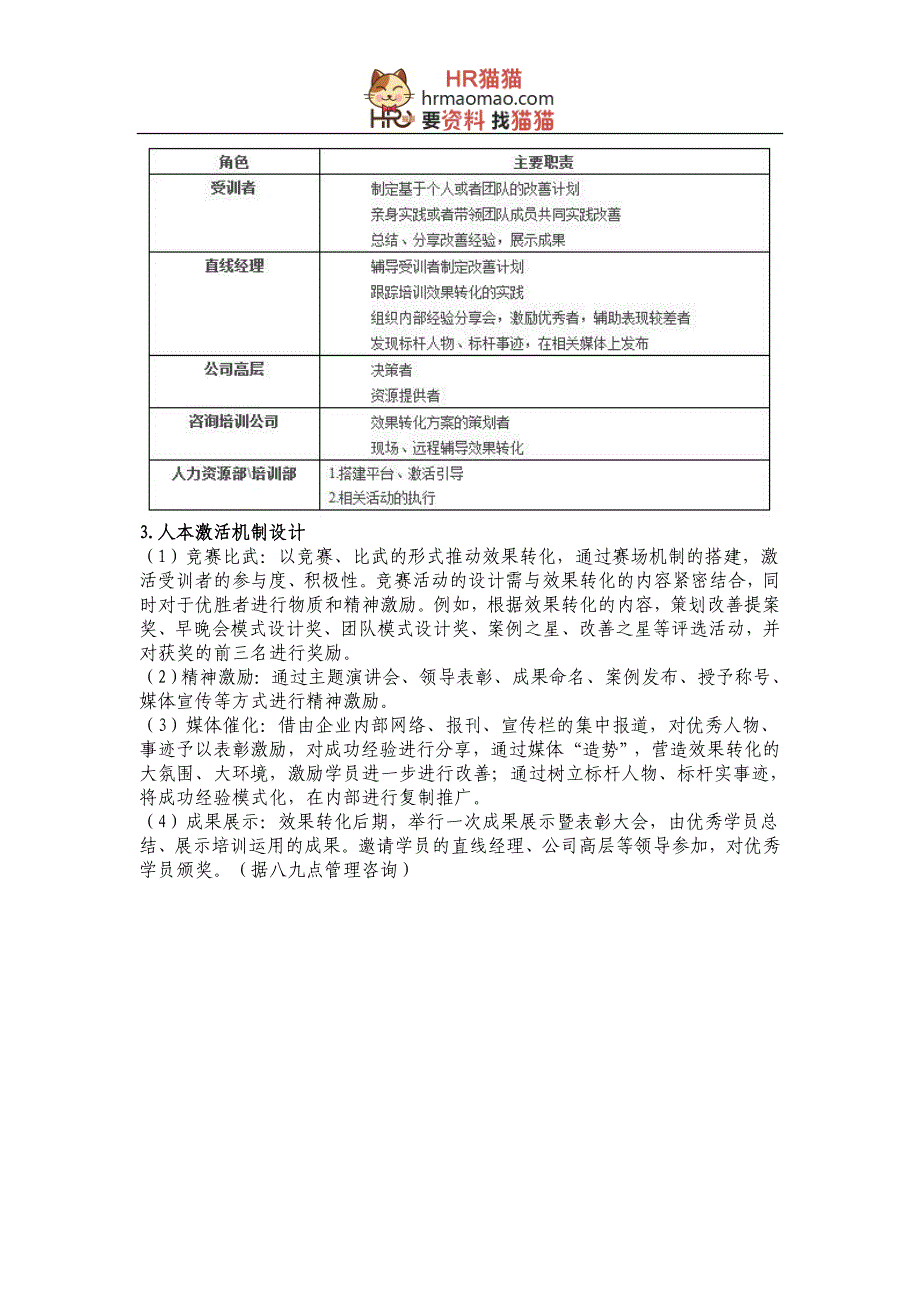 培训效果转化工作专题资料(75页精彩 内容不容错过)-hr猫猫_第4页