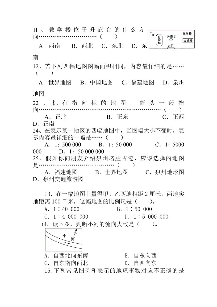 初中地理专题复习  专题一：等高线专题练习_第1页