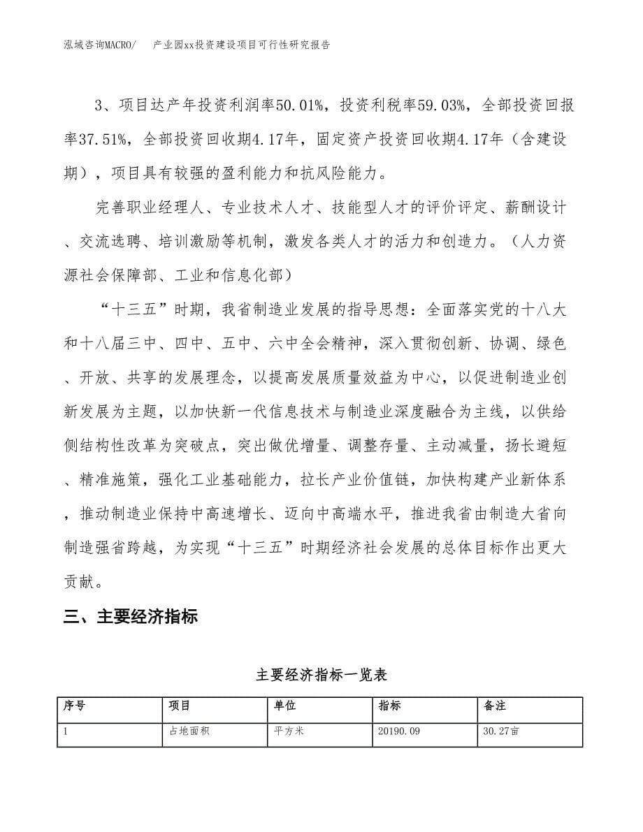 (投资6235.80万元，30亩）产业园xx投资建设项目可行性研究报告_第5页