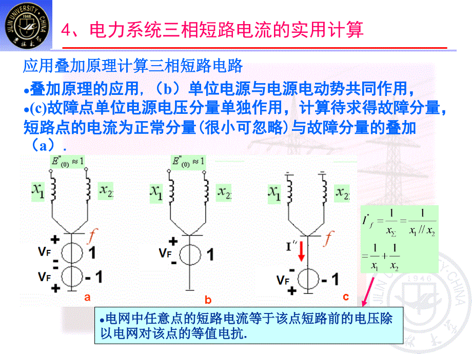 电力系统分析 教学课件 ppt 作者 孙淑琴 第18次课-第6章  电力系统对称故障分析_第4页