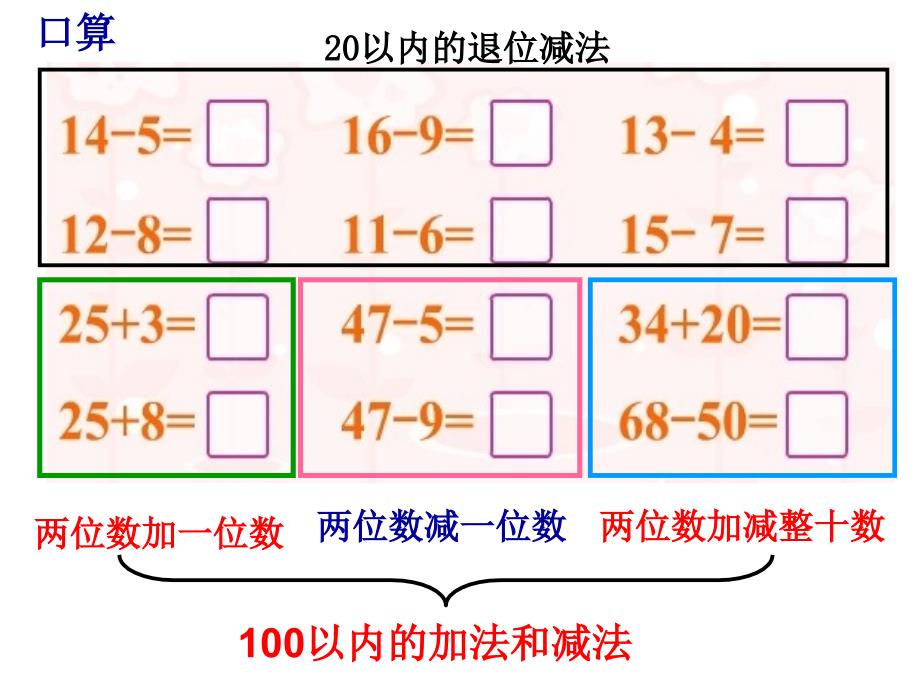 北师大版一下数学一年级数学下册(100以内的加减法练习)_第2页