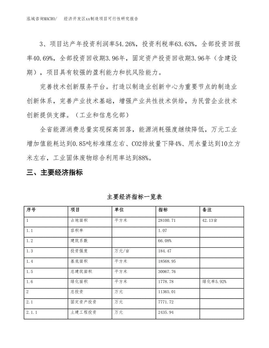 (投资11365.01万元，42亩）经济开发区xx制造项目可行性研究报告_第5页