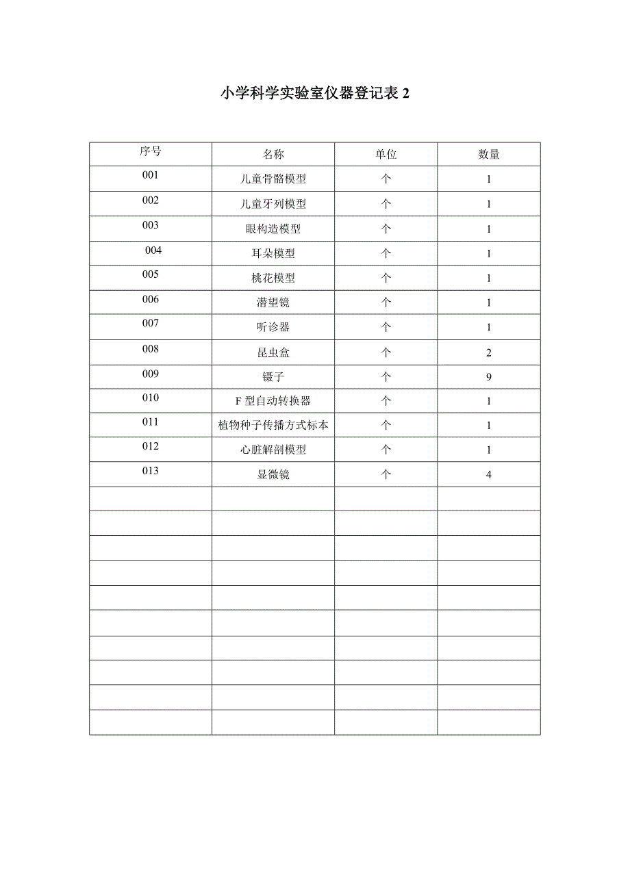 xx小学科学实验室仪器登记表_第3页