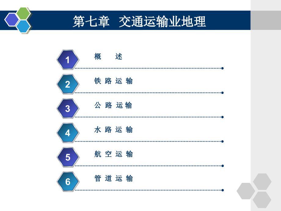 物流经济地理 第3版 教学课件 ppt 作者 杨丽红 第七章  交通运输业地理_第1页