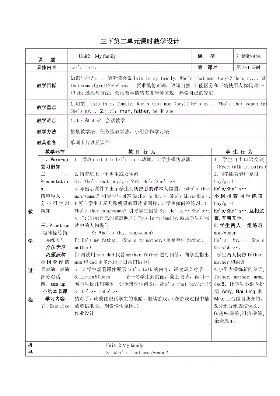 my family 教学设计_第1页