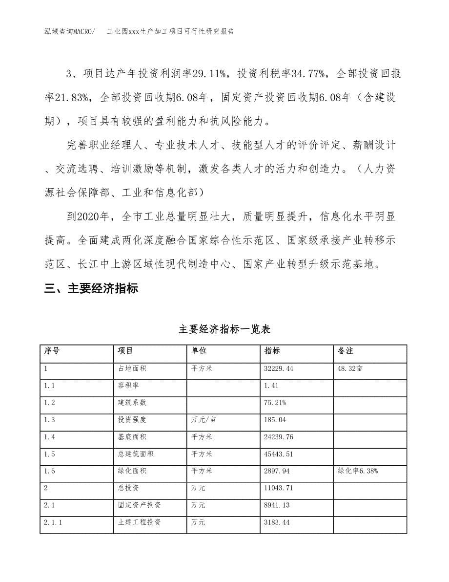 (投资11043.71万元，48亩）工业园xx生产加工项目可行性研究报告_第5页