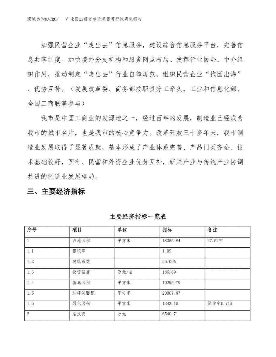 (投资6540.71万元，28亩）产业园xx投资建设项目可行性研究报告_第5页