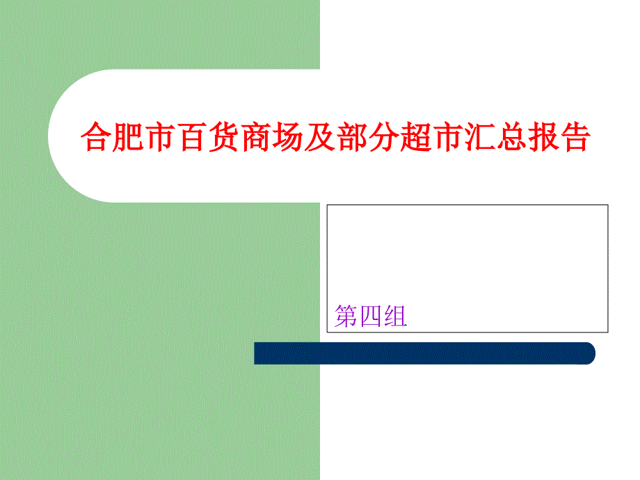 合肥市百货商店汇总报告_第1页