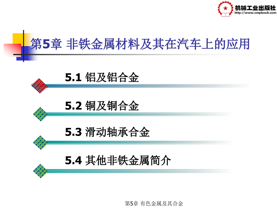 汽车材料与金属加工 教学课件 ppt 作者 高美兰 第5章 非铁金属及其在汽车上的应用_第2页