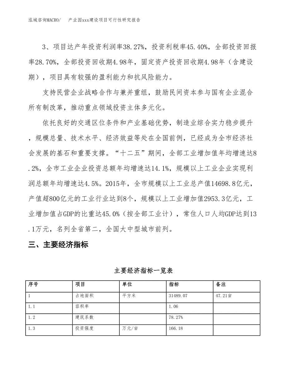 (投资10320.29万元，47亩）产业园xx建设项目可行性研究报告_第5页