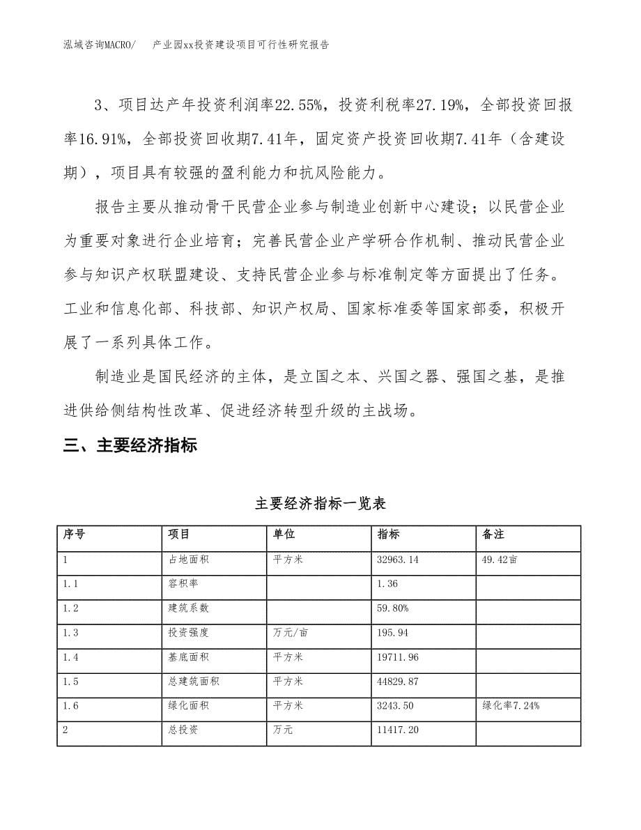 (投资11417.20万元，49亩）产业园xx投资建设项目可行性研究报告_第5页