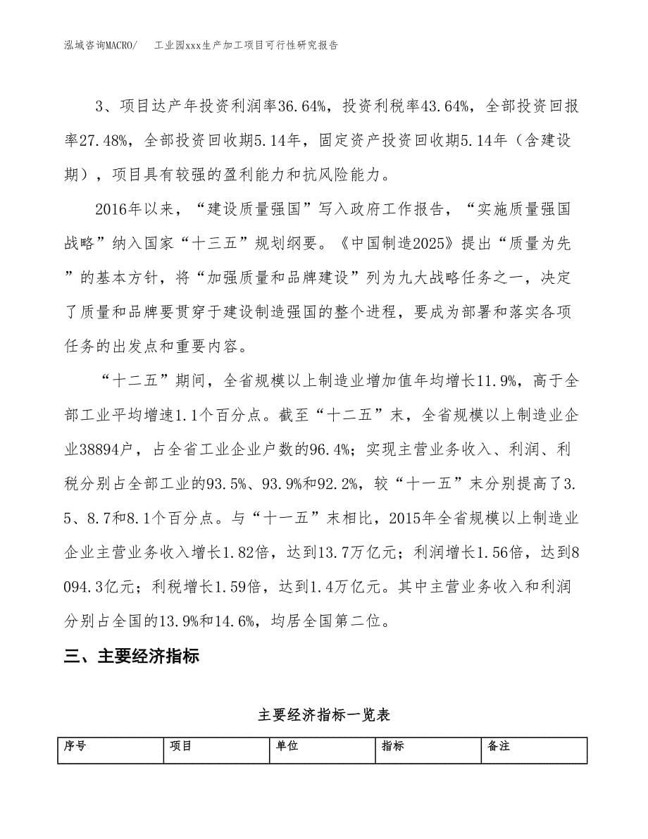 (投资11543.48万元，58亩）工业园xx生产加工项目可行性研究报告_第5页