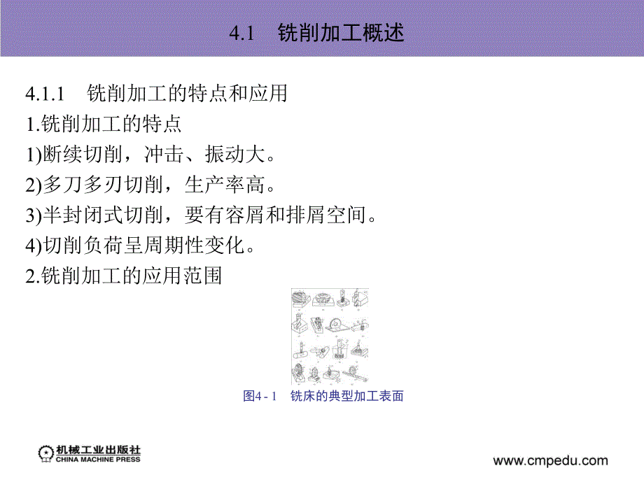 机械加工技术及设备 教学课件 ppt 作者 孙庆群 4_第4章　铣床及铣刀_第3页