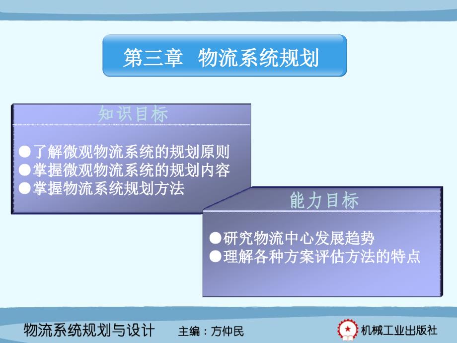 物流系统规划与设计第2版 教学课件 ppt 作者 方仲民 第3章物流系统规划_第1页