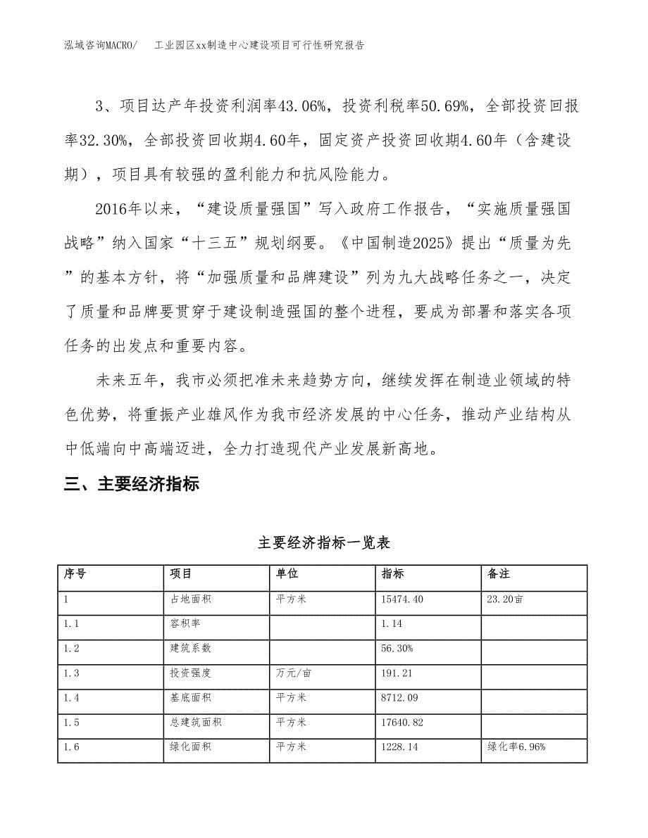 (投资6361.40万元，23亩）工业园区xxx制造中心建设项目可行性研究报告_第5页