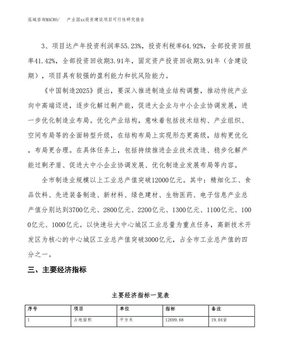 (投资4359.05万元，19亩）产业园xx投资建设项目可行性研究报告_第5页