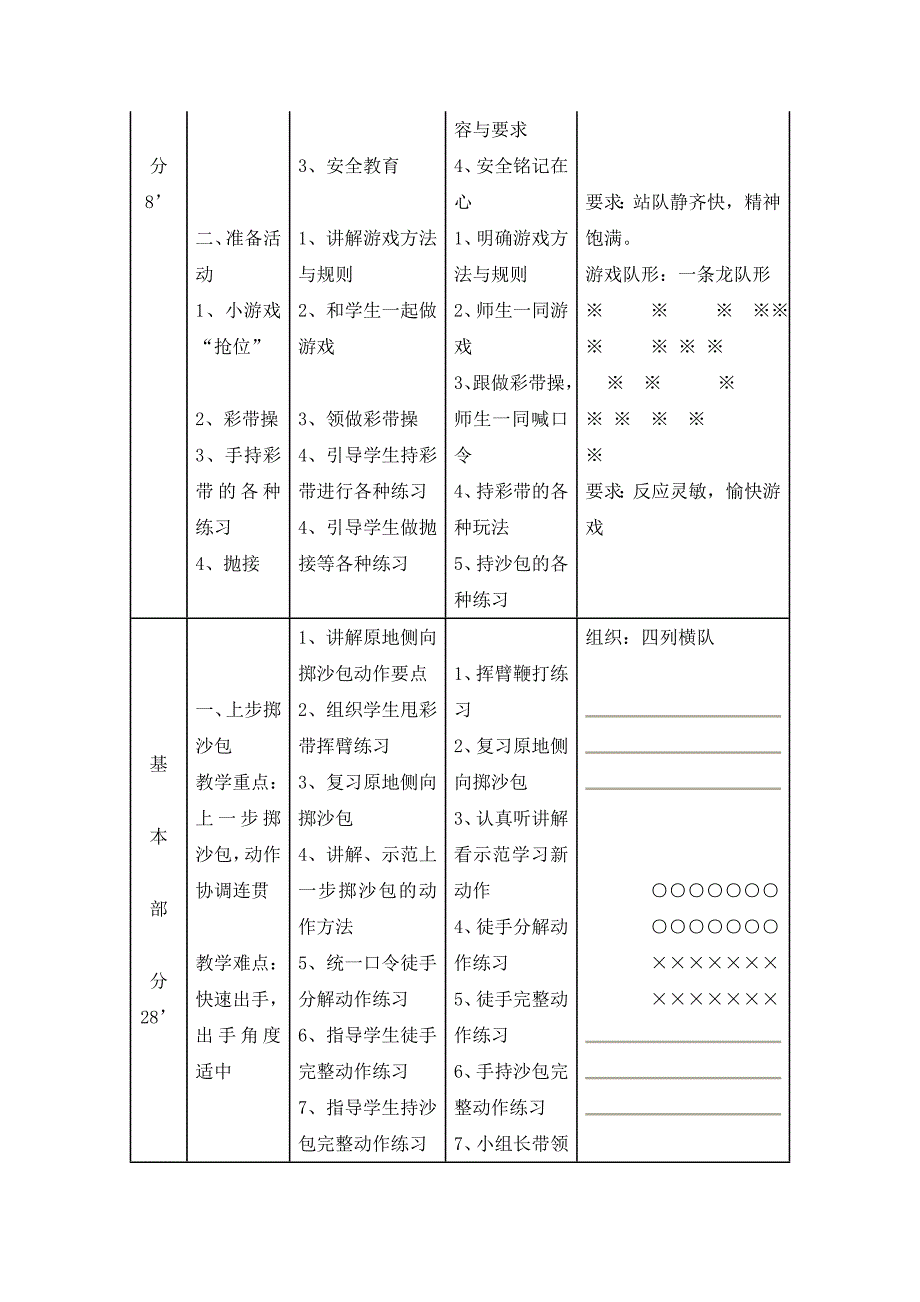 小学体育《上步掷沙包》教学设计_第3页