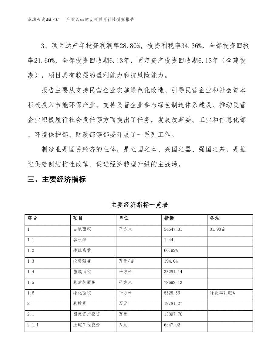 (投资19781.27万元，82亩）产业园xxx建设项目可行性研究报告_第5页