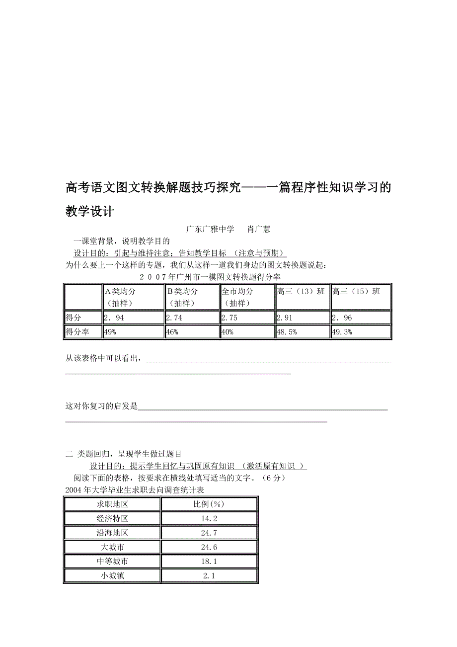 高考语文图文转换解题技巧探究——一篇程序性知识学习的[教育]_第1页