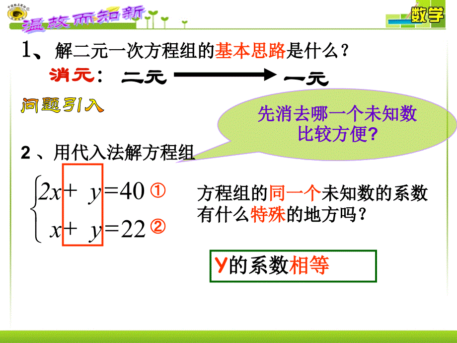 加减法解二元一次方程组(公开课)_第2页