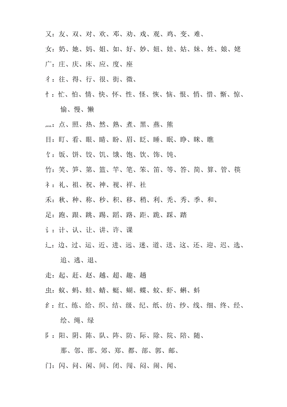 一年级同偏旁的字_第2页