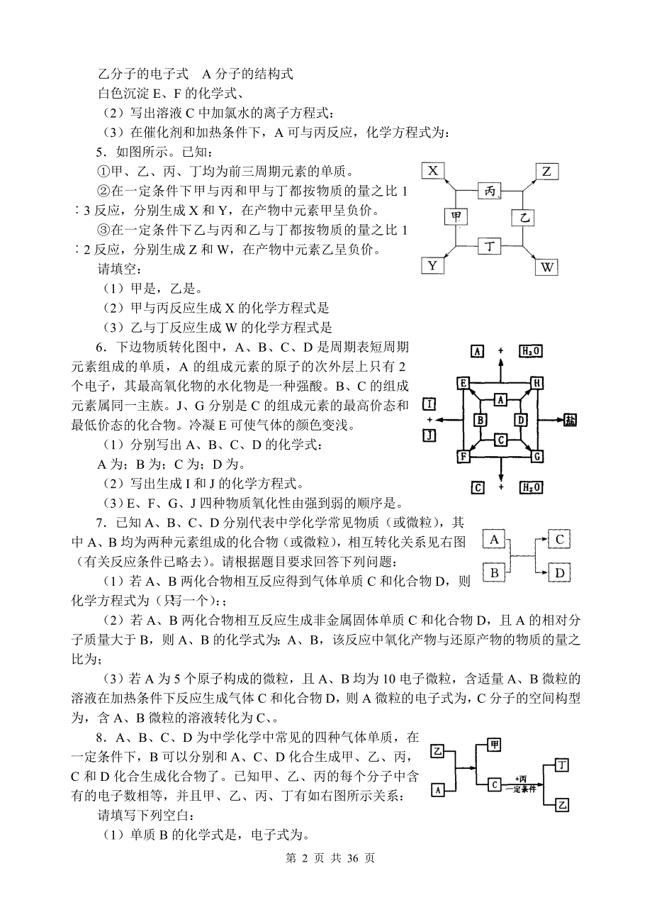 非金属综合框图题 化学推断_第2页
