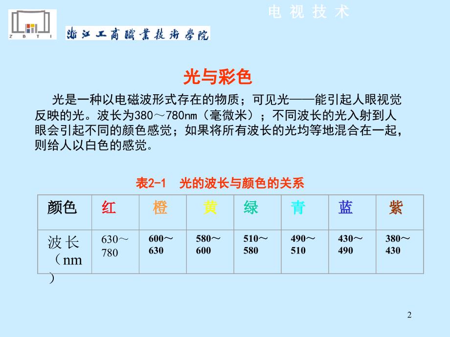 电视技术第2版 教学课件 ppt 作者 李雄杰 施慧莉等编 第3讲三基色原理_第2页