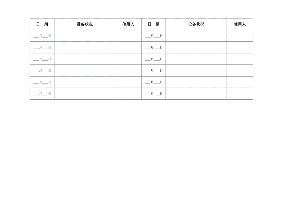 叉车日常使用状况记录表_第2页