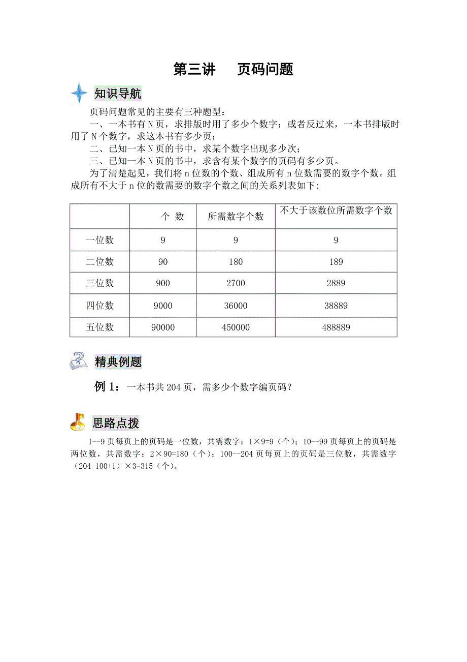 四年级奥数专题  页码问题_第1页