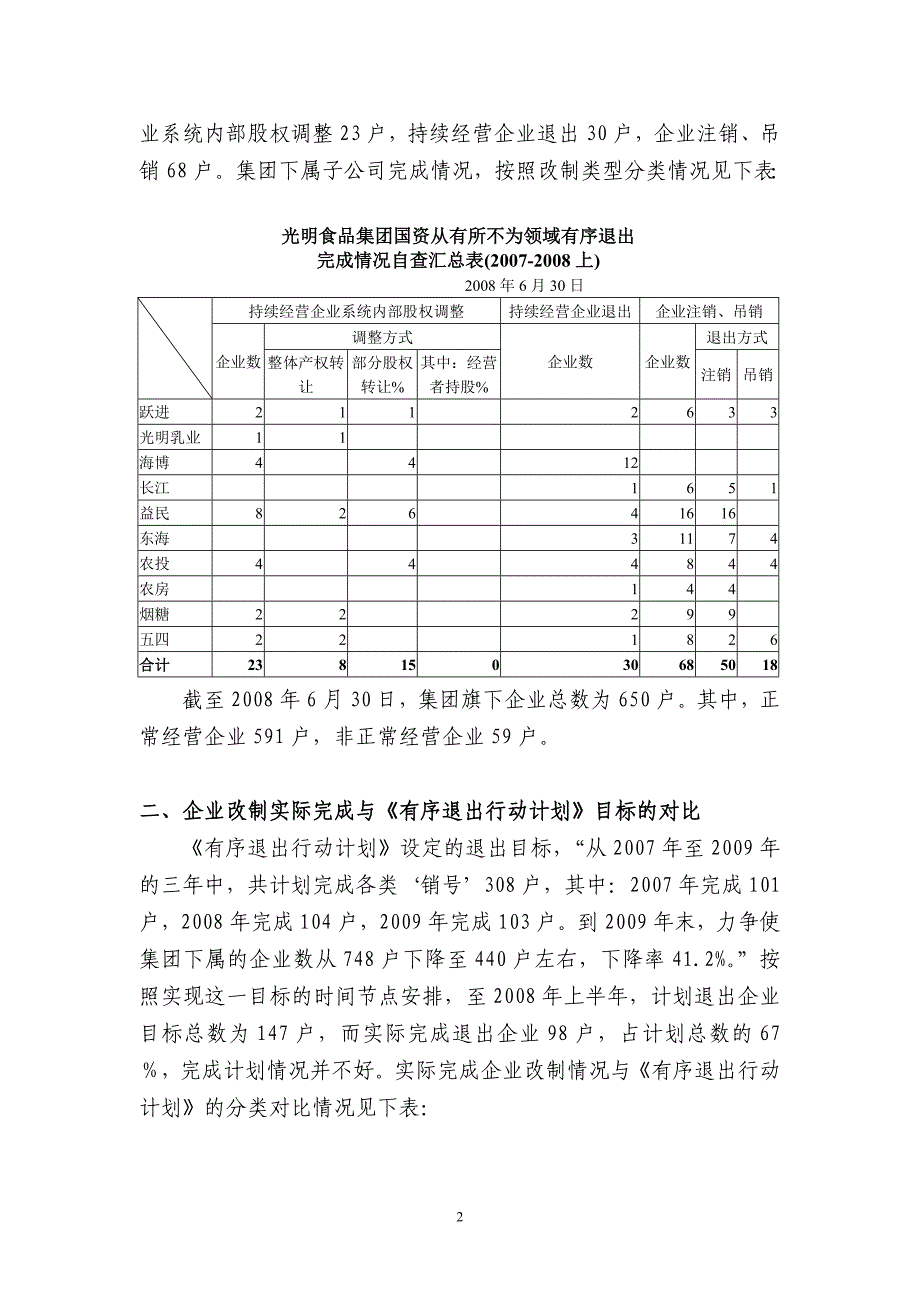 非主业资产整合和中小企业调整退出分析报告_第2页