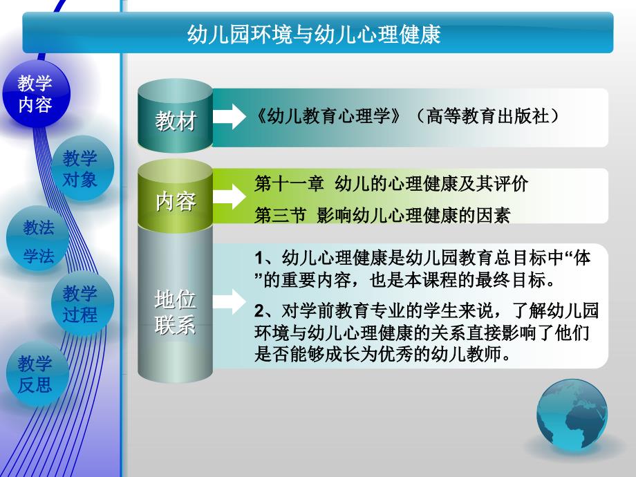 幼儿园环境与幼儿心理健康创新杯说课大赛国赛说课课件_第3页