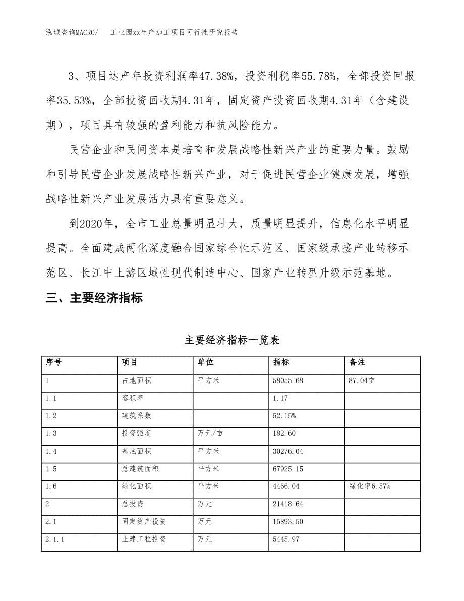 (投资21418.64万元，87亩）工业园xx生产加工项目可行性研究报告_第5页