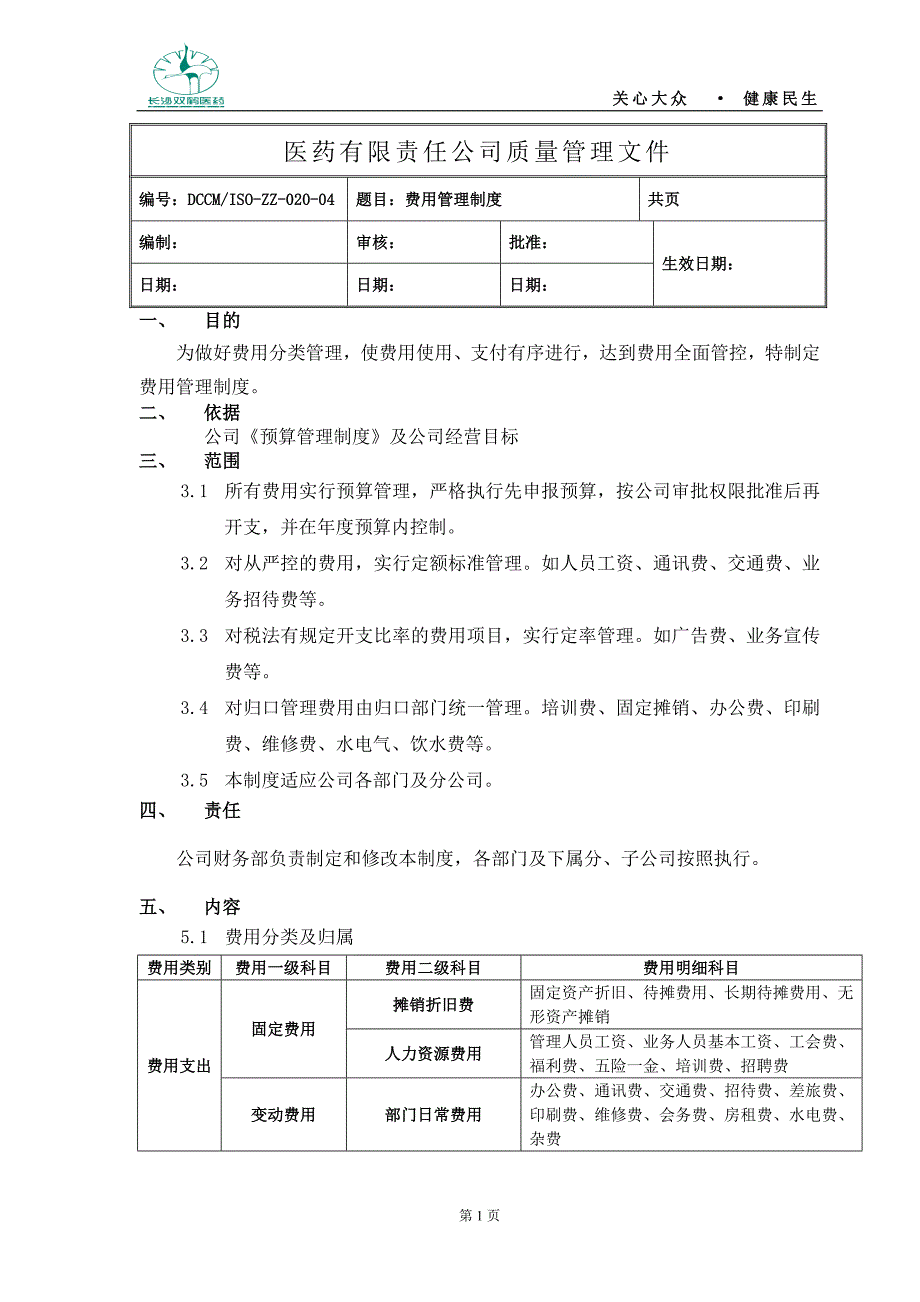 费用管理办法(525)(最新整理by阿拉蕾)_第1页