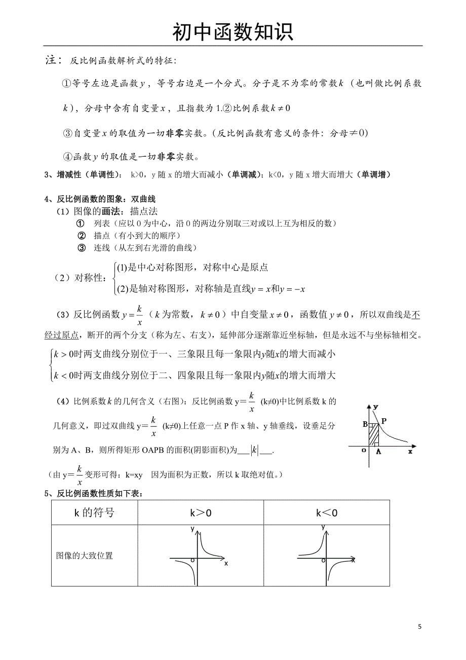 初中数学函数知识点归纳新_第5页