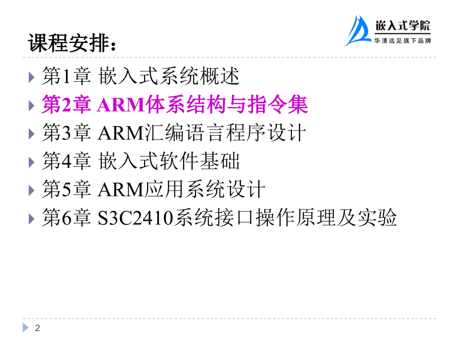 嵌入式系统技术与设计 第2版  教学课件 ppt 作者  华清远见教育集团 刘洪涛 苗德行 第2章 ARM体系结构与指令集1_第2页