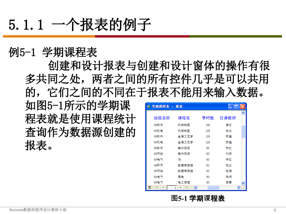 Access数据库程序设计（第二版）-电子教案-陈桂林 ch5 使用报表输出信息_第4页