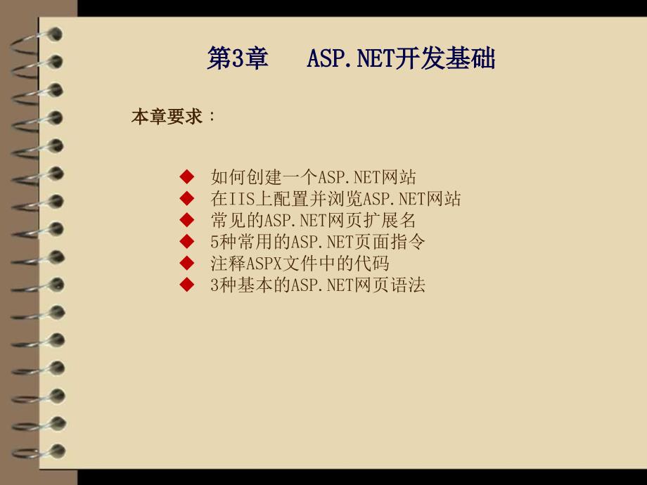 ASP.NET应用开发与实践 教学课件 ppt 作者  刘乃琦 郭小芳 第3章  ASP.NET开发基础_第1页