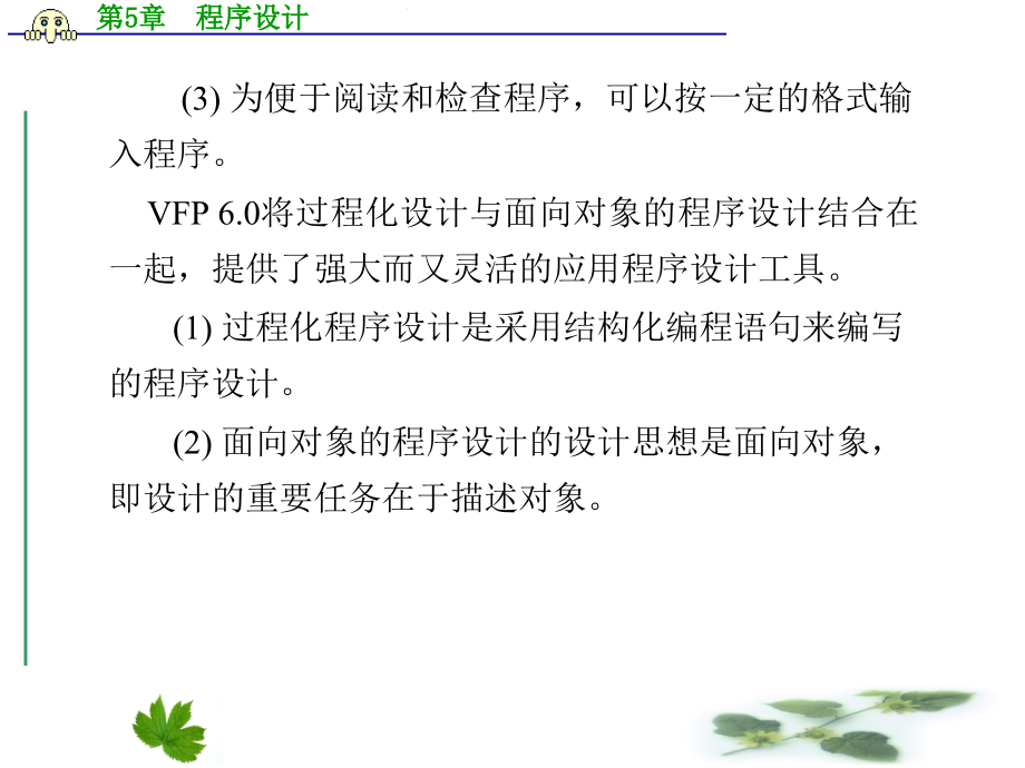 VF6.0数据库原理与应用  胡晓燕 第5章  程序设计_第3页