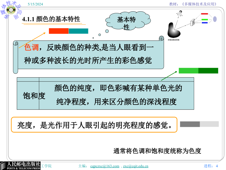 多媒体技术与应用 普通高等教育“十一五”国家级规划教材  教学课件 ppt 作者  张小川 邵桂芳 黄同愿1 第4章 视频处理_第4页