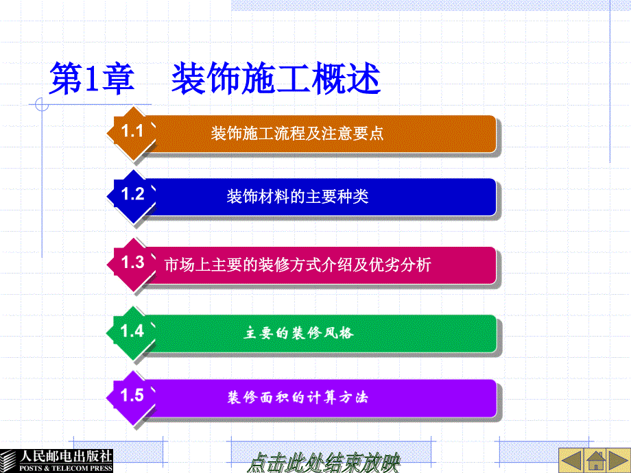 室内装饰材料与装修施工实例教程 教学课件 新ppt 作者  陈雪杰 业之峰装饰 第1章  装饰施工概述_第1页