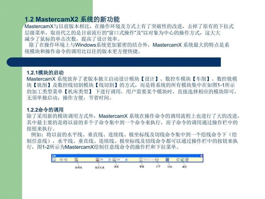 Mastercam X2中文版基础教程 教学课件 PPT 作者 张宪立 第一章MastercamX2 基础_第5页