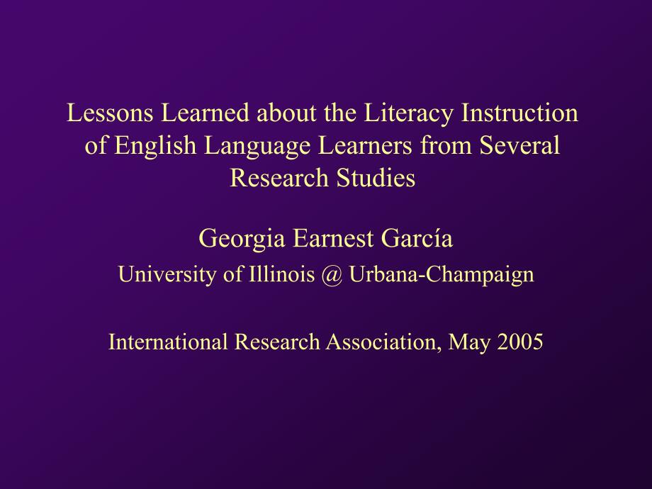 The Reading Instruction of English Language Learners.ppt_第1页