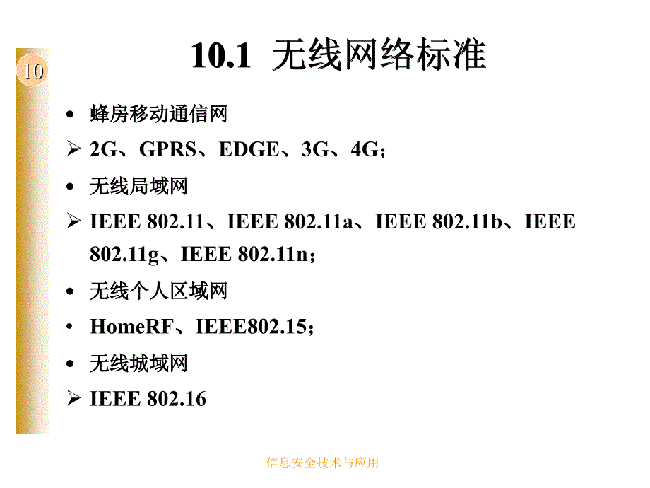 信息安全技术与应用 工业和信息化普通高等教育“十二五”规划教材  教学课件 ppt 作者  彭新光 王峥 第10章  无线网络安全_第3页