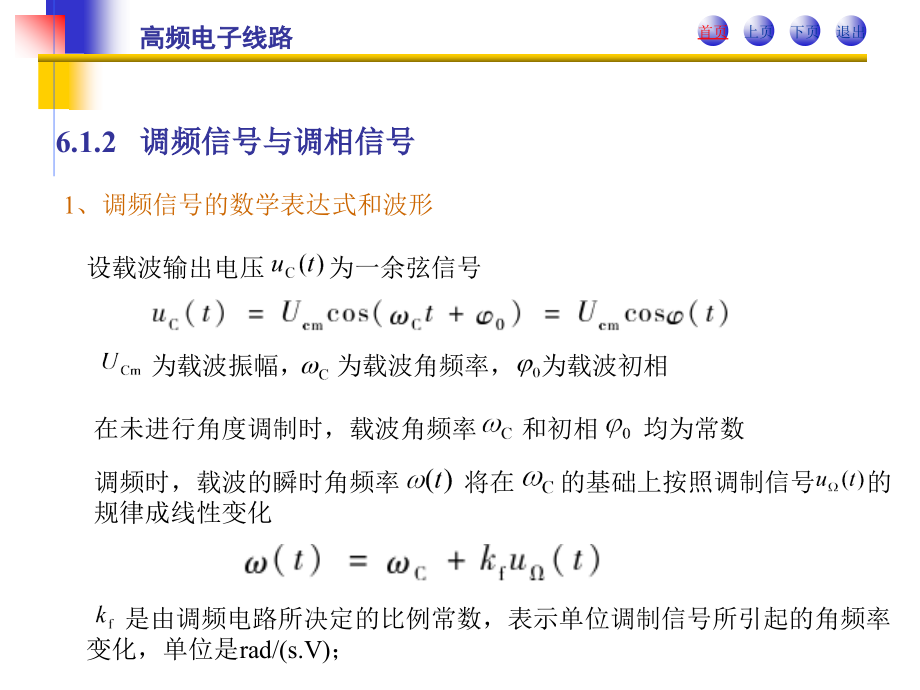 高频电子线路 教学课件 ppt 作者 郭根芳 第 6 章  角度调制与解调电路_第4页